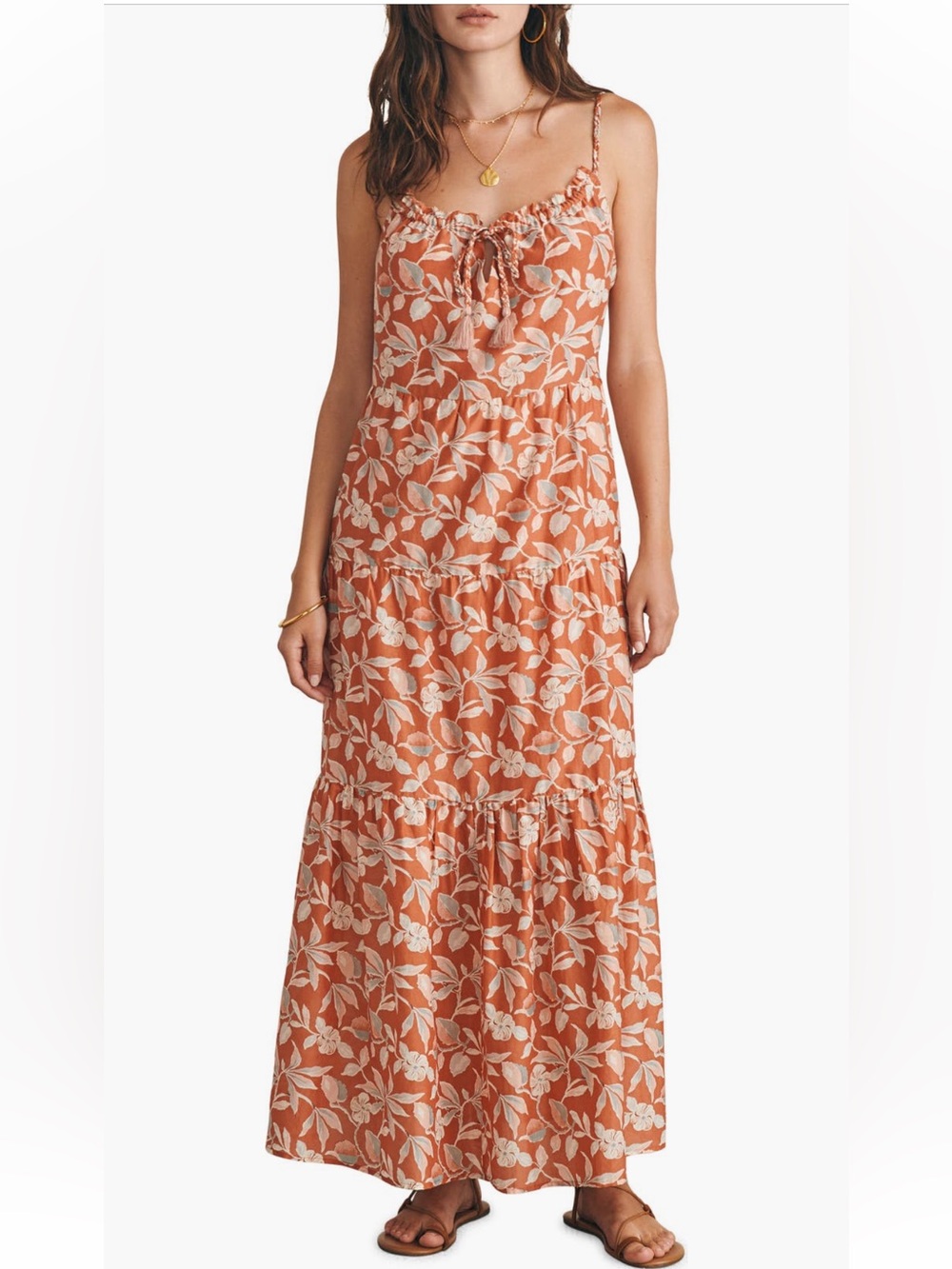 Faherty Sun Chaser Dress in Ginger Floral